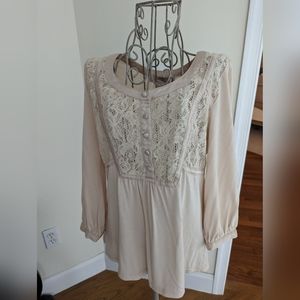 Lace and Satin Detailed Blouse Top